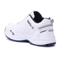 CLYMB Men White Mesh Running Non-Marking Shoes image 3