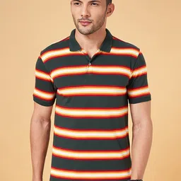 BYFORD by Pantaloons Striped Polo Collar Slim Fit T-shirt-picture-8