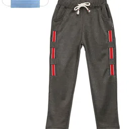 Lil Tomatoes Boys Olive Brown Textured Straight-Fit Track Pants-image-96