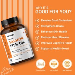 Nirvasa Omega-3 Salmon Fish Oil (Pack of 3),  60 Soflets  image 2