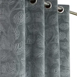 152 cm (5 ft) Velvet Room Darkening Window Curtain Single Curtain-12
