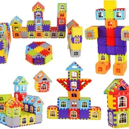 hrk Building Blocks for Kids with Wheel Puzzles Learning Activity Game for Kids Toys House Building Blocks with Attractive Windows and Smooth Rounded Edges - Building Blocks for Kids (Multicolor) image 5