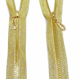 FANCY Fluorescent_Set_of_2_ Gold Plastic Open-ended Zipper-27