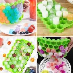 m call combo of Honey Ice tray and Face Ice roller for remove pimples Green Silicone Ice Cube Tray image 2