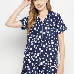Nuwah Geometric Printed Night suit-image-42