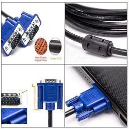 Imaashi VGA Cable 1.5 m VGA Cable 1.5 Meter Male to Male – High-Resolution VGA Cord for Monitor, PC, LED/LCD TV, Projector, Plasma, TFT Display – 15 Pin Video Cable for Screen Sharing and Display Extension image 3