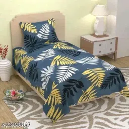 160 TC Polycotton, Microfiber, Cotton Blend Single 3D Printed Flat Bedsheet-8