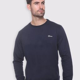 Obaan Men Navy Blue Fleece Sweatshirt-image-30