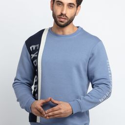 Status Quo Men Blue Typography Printed Cotton Sweatshirt-image-72