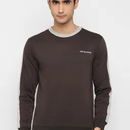 OFF LIMITS Men Grey Solid Pullover Sweatshirt-image-21