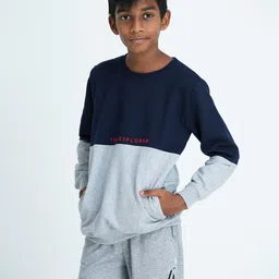 mackly Boys Navy Blue Colourblocked Round Neck Sweatshirt-image-15