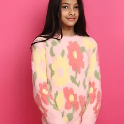 V-Mart Girls Self Design Long Sleeves Pullover-picture-37