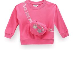U.S. Polo Assn. Kids Girls Typography Printed Round Neck Pure Cotton Sweatshirt-picture-12
