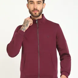 GUESS Mock Collar Long Sleeves Front-Open Sweatshirt-image-20