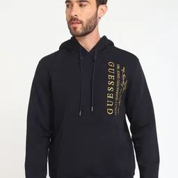 GUESS Typography Printed Hooded Neck Long Sleeves Pullover Sweatshirt-picture-9