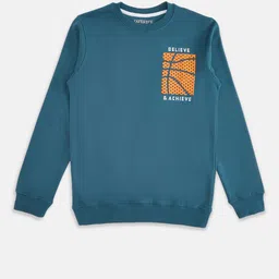 Pantaloons Junior Boys Solid Teal Sweatshirt-picture-29
