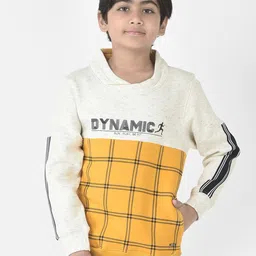 Crimsoune Club Boys Round Neck Checked Sweatshirt-image-71