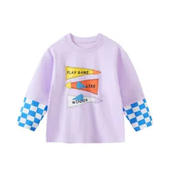 StyleCast Infant Kids Purple Typography Printed Cotton Pullover-43