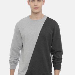 3PIN Men Grey & Black Colourblocked Sweatshirt-image-23