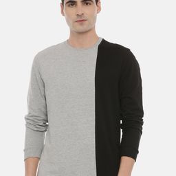 3PIN Men Grey 7 Black Colourblocked Sweatshirt-image-42
