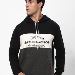 R&B Colourblocked Hooded Cotton Sweatshirt-picture-4