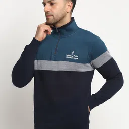 HARBOR N BAY Colourblocked Mock Collar Pullover Sweatshirt-picture-8