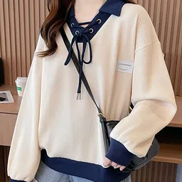 JC Mode Self Design Shirt Collar Sweatshirt-51