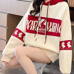 JC Mode Graphic Printed Hooded Cotton Pullover-44