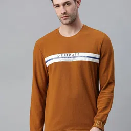 SHOWOFF Men Khaki Printed Sweatshirt-image-47