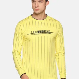 SHOWOFF Men Yellow Striped Sweatshirt-picture-6
