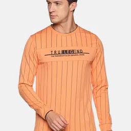 SHOWOFF Men Orange Striped Sweatshirt-56