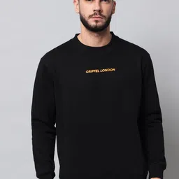 GRIFFEL Typography Printed Fleece Pullover Sweatshirt-picture-14