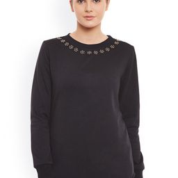 BAESD Embellished Round Neck Fleece Pullover Sweatshirt-picture-19