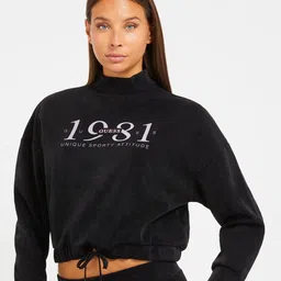 GUESS Typography Printed High Neck Drawstring Pullover-image-34