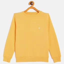 Crimsoune Club Girls Yellow Solid Sweatshirt-image-38