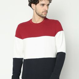 R&B Colourblocked Cotton Pullover Sweatshirt-picture-26