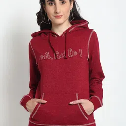 Club York Women Red Hooded Sweatshirt-image-31