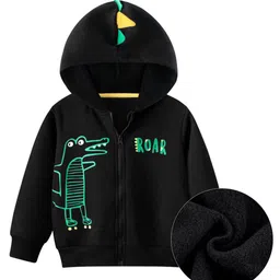 StyleCast Boys Black Graphic Printed Hooded Sweatshirt-44