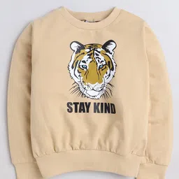 AWW HUNNIE Kids Tiger Printed Round Neck Terry Cotton Sweatshirt-image-24