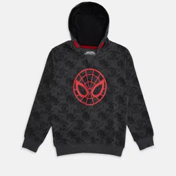 Pantaloons Junior Boys Superhero Spiderman Graphic Printed Hodded Neck Cotton Sweatshirt-picture-3