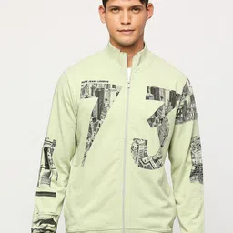 Pepe Jeans Graphic Printed Mock Collar Pure Cotton Front-Open Sweatshirt-picture-3