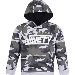 PLUM TREE Boys Green Printed Cotton Hooded Sweatshirt-image-10