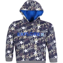 PLUM TREE Boys Navy Blue & Grey Printed Hoodie Sweatshirt-image-7