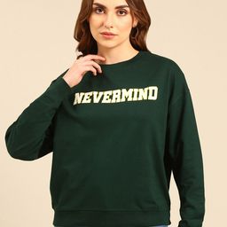 recast Typography Printed Oversized Pure Cotton Pullover Sweatshirt-image-56