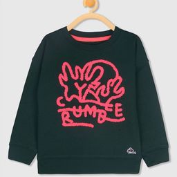 Cherry Crumble Unisex Kids Olive Green Printed Sweatshirt-image-10
