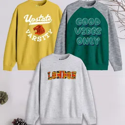 3PIN Boys Pack of 3 Printed Pullover Sweatshirt-image-31
