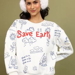 Tokyo Talkies Off White Typography Printed Oversized Sweatshirt-picture-20