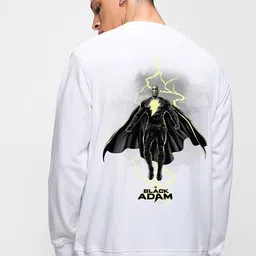 Bewakoof White Black Adam Graphic Printed Fleece Pullover Sweatshirt-picture-40