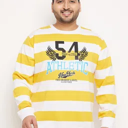 Club York Plus Size Striped Round Neck Pullover Sweatshirt-image-25