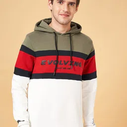 People Off White Colourblocked Hooded Pullover Sweatshirt-image-32